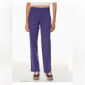 Aritzia Wilfred Free Jeans size 8  Deep Purple Utility Pants